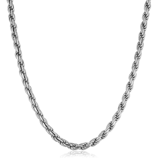 Amazon.com: Sterling Silver 4.3mm Solid Rope Chain: Clothing